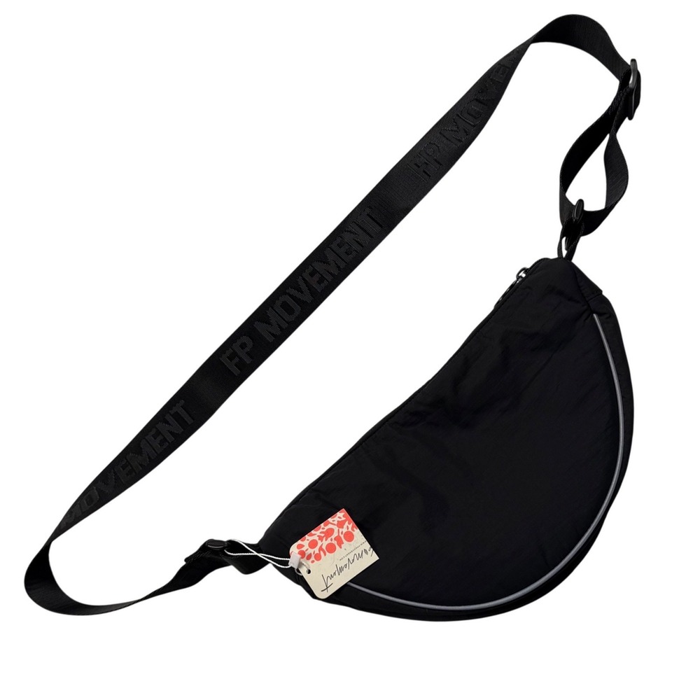 FP Movement Bulls Eye Sling Bag Black Nylon Adjustable Strap Free People New
